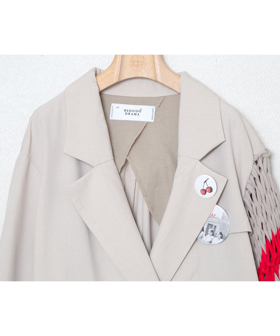 BSD25SS-01 Big Tuck Loose Sleeve Coat   BEIGE