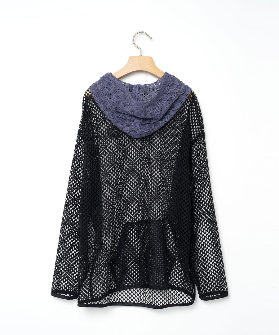 BSD26SS-20 Ultra Mesh Hoodie BLACK