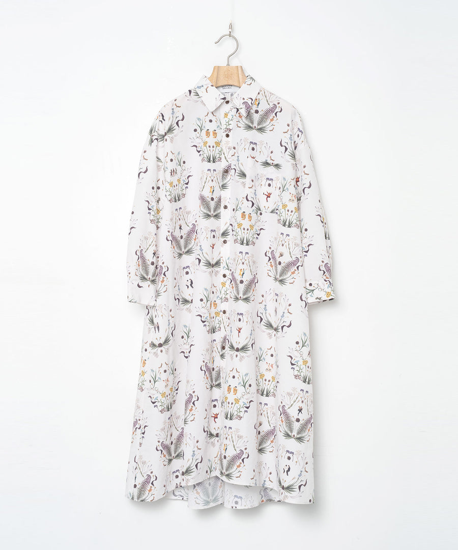 BSD26SS-15 Dance In The Garden Maxi Shirt NATURAL
