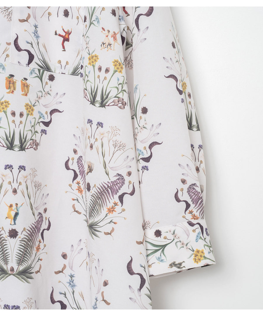 BSD26SS-15 Dance In The Garden Maxi Shirt NATURAL
