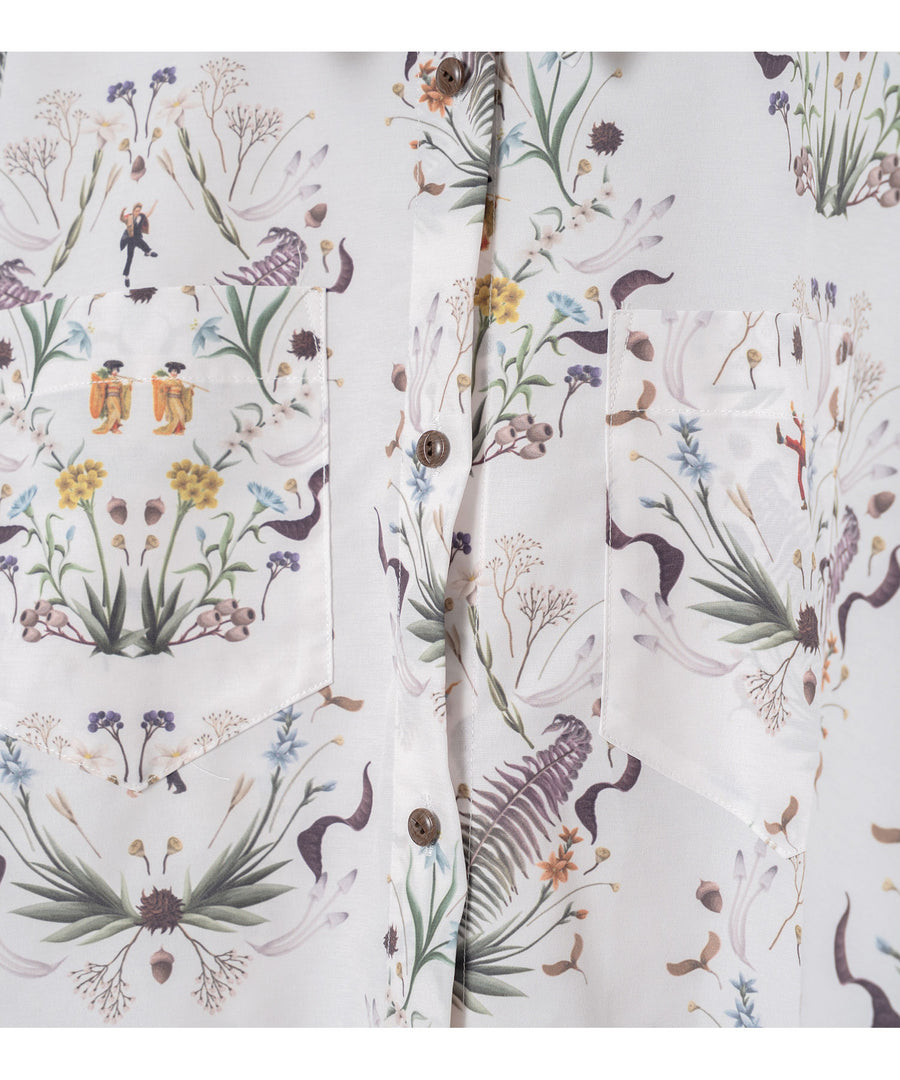 BSD26SS-16 Dance In The Garden Cape Shirt NATURAL