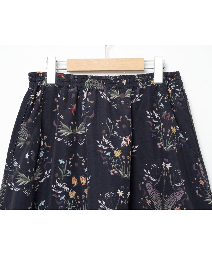 BSD26SS-19 Dance In The Garden Wide Pants BLACK