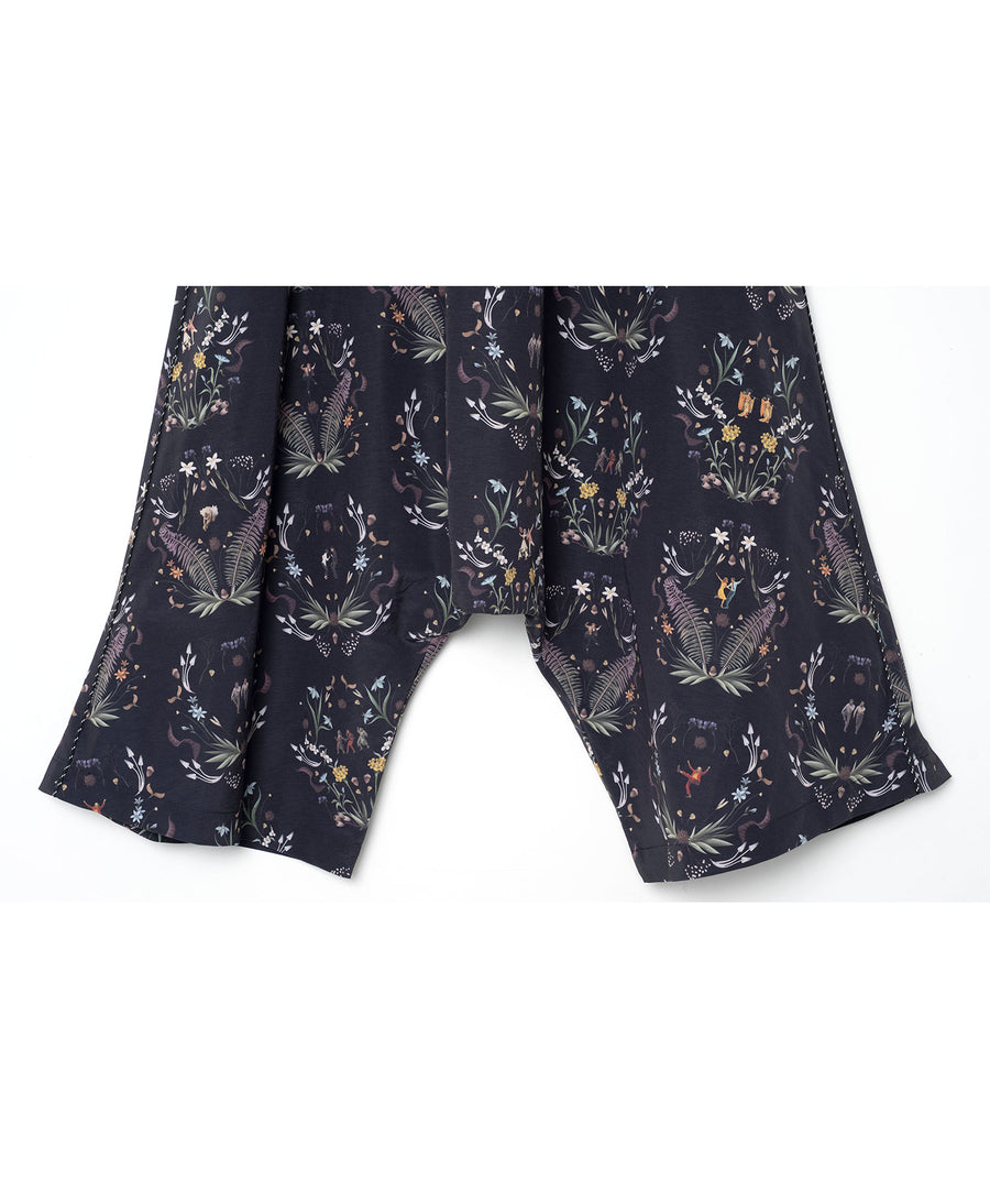 BSD26SS-19 Dance In The Garden Wide Pants BLACK