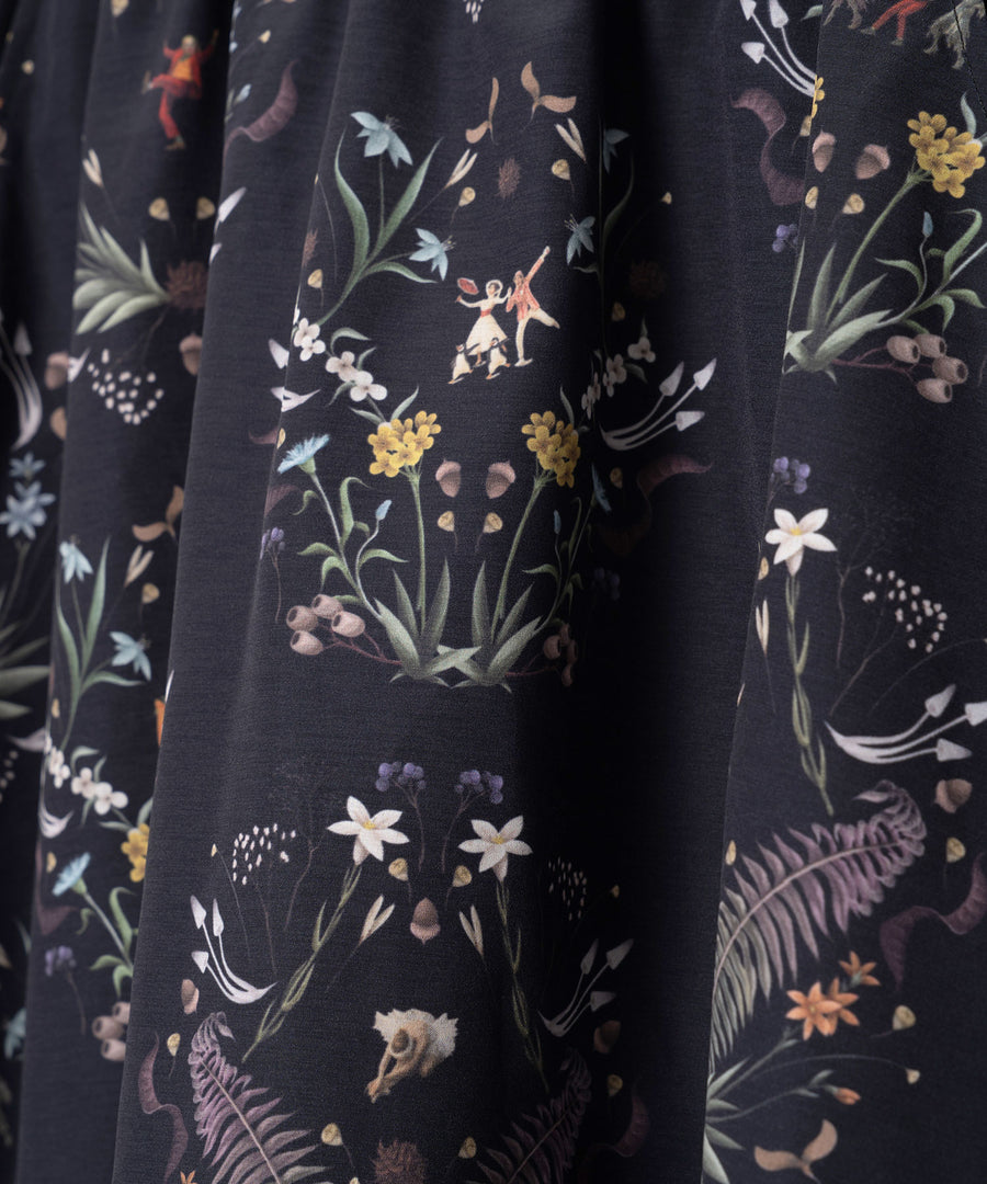 BSD26SS-19 Dance In The Garden Wide Pants BLACK