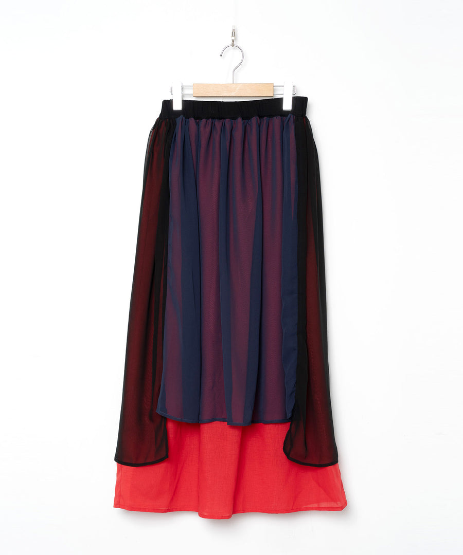 BSD26SS-09 Mirage Layer Skirt BLACK