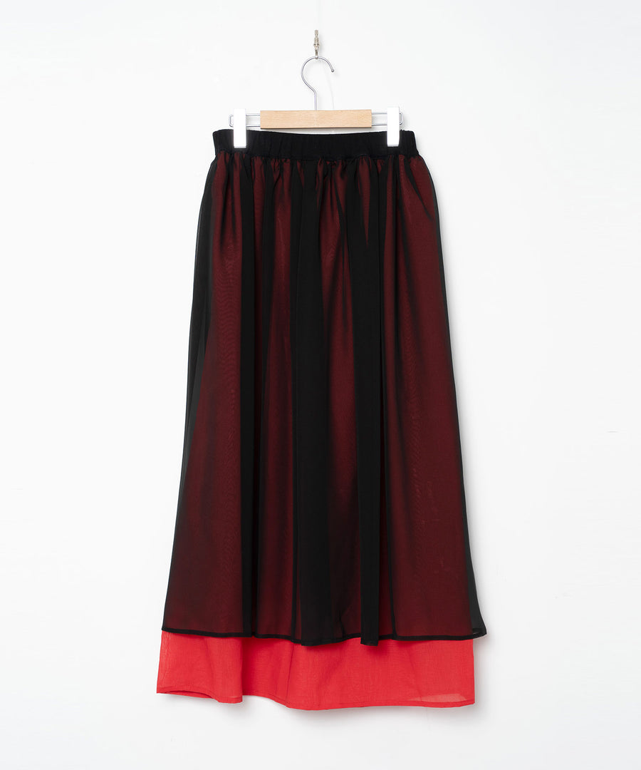 BSD26SS-09 Mirage Layer Skirt BLACK