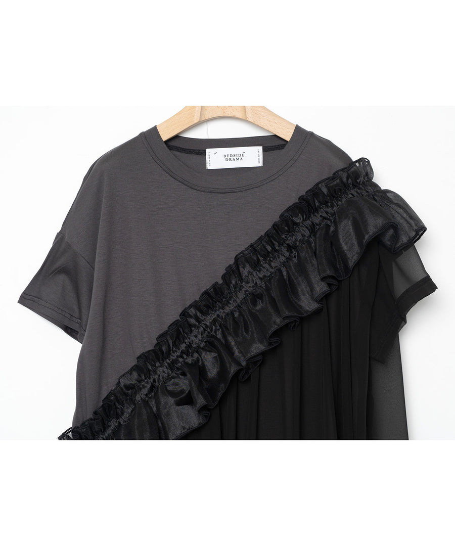 BSD26SS-08 Tutu Frill Tee Dress BLACK