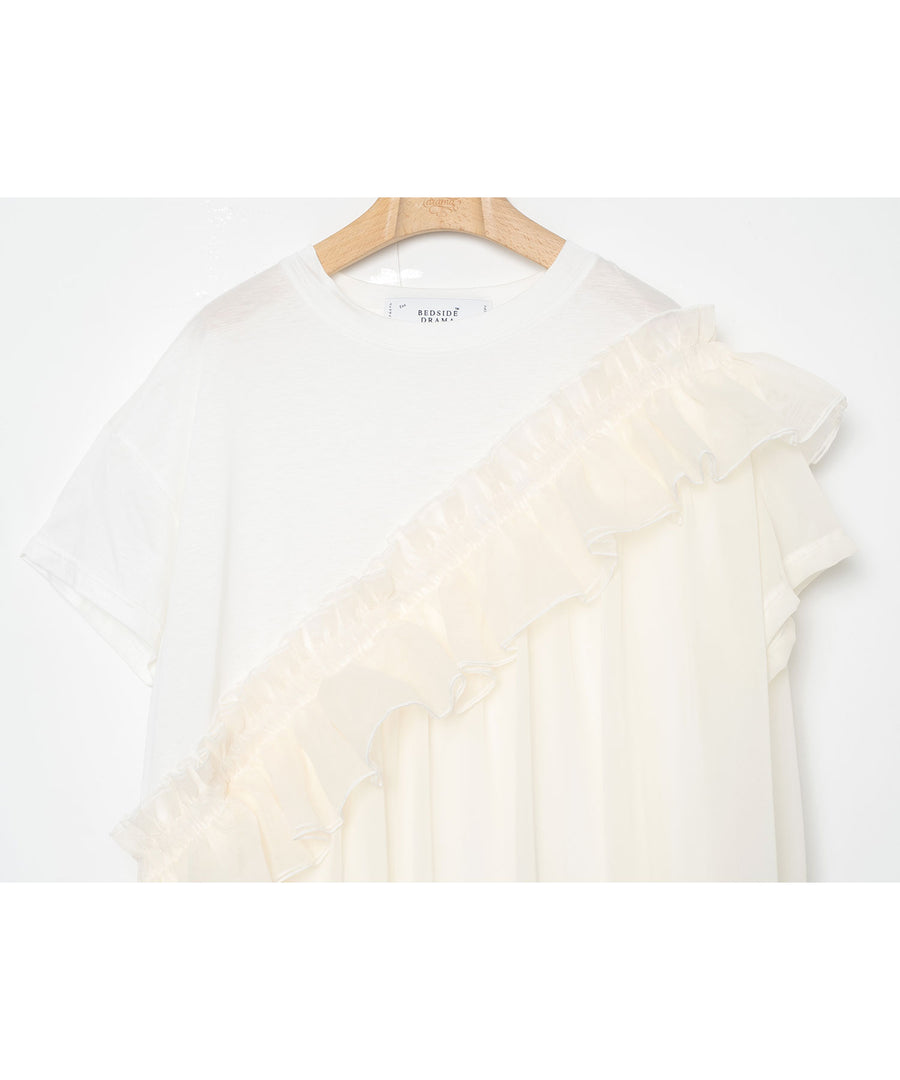 BSD26SS-08 Tutu Frill Tee Dress WHITE