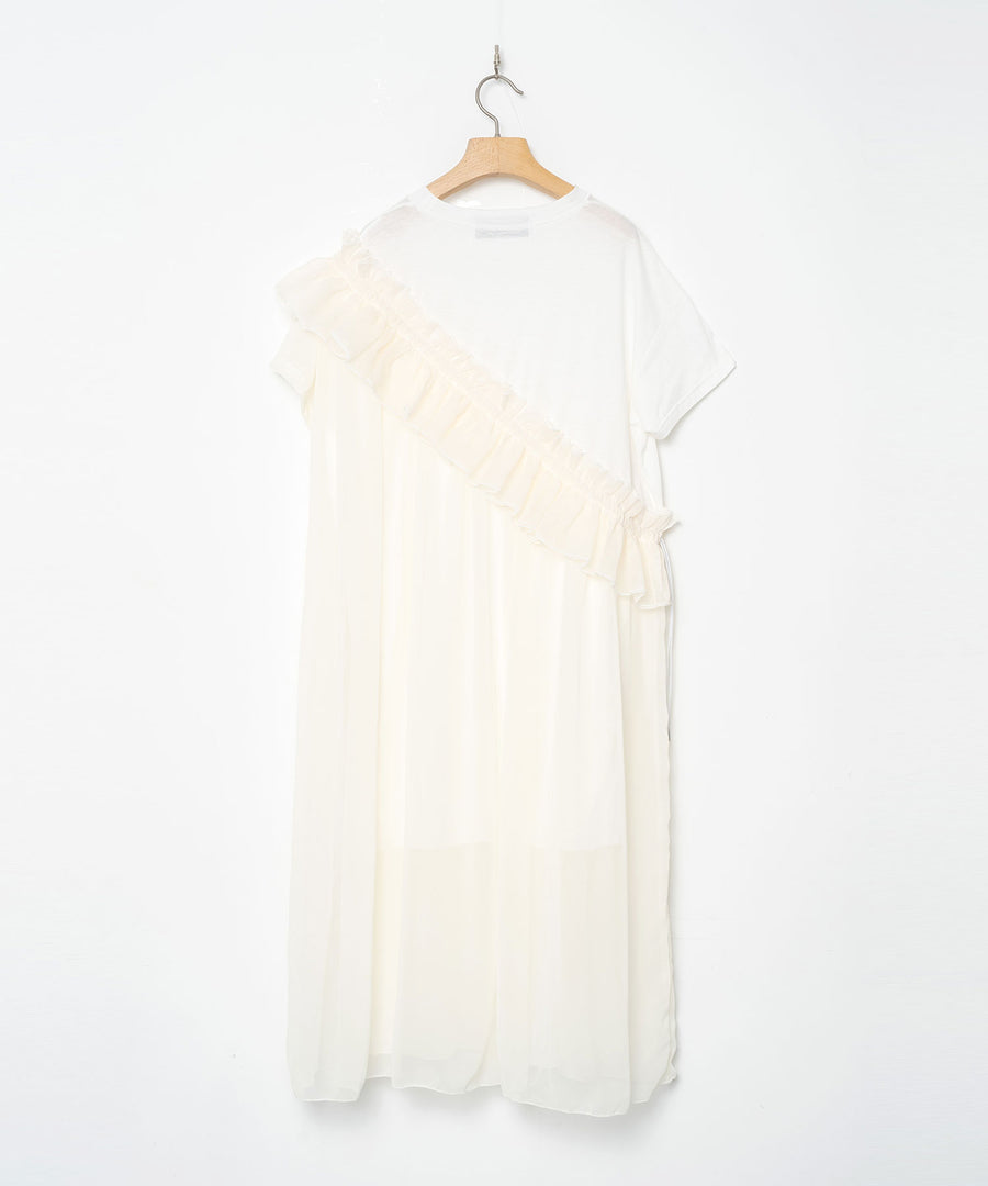 BSD26SS-08 Tutu Frill Tee Dress WHITE