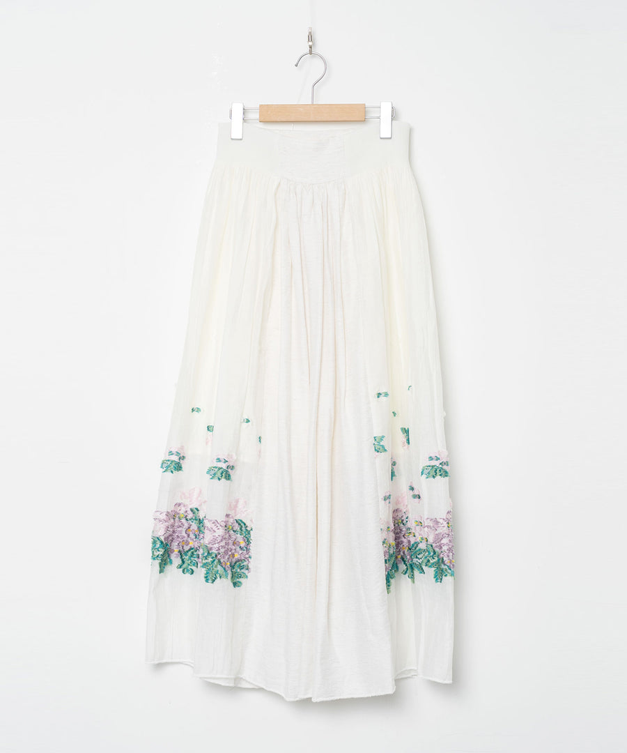 BSD26SS-03 Mosaic Garden Lace-Up Skirt WHITE