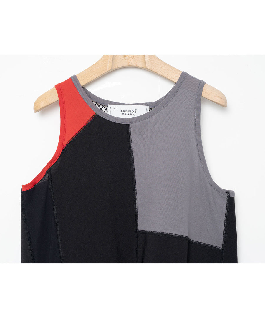 BSD26SS-23 Colored Tank Dress BLACK