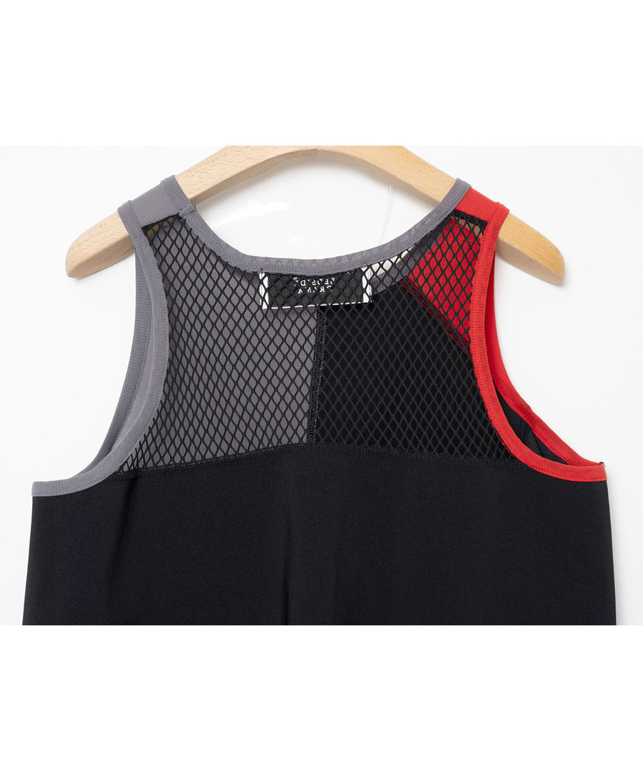BSD26SS-23 Colored Tank Dress BLACK