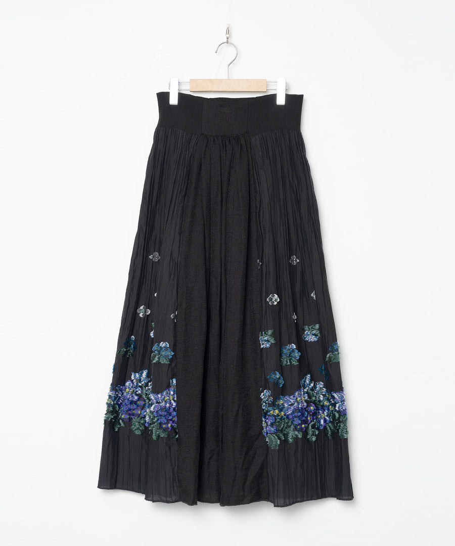 BSD26SS-03 Mosaic Garden Lace-Up Skirt BLACK