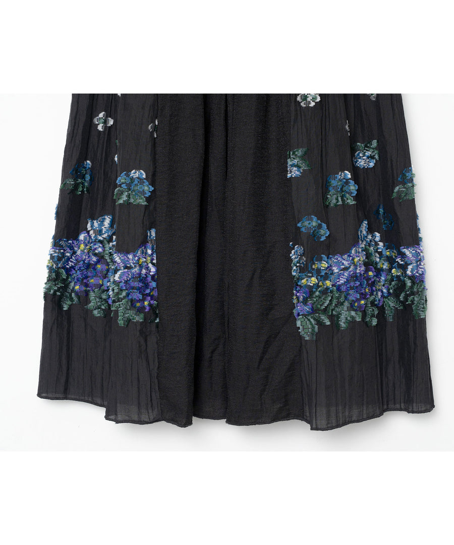 BSD26SS-03 Mosaic Garden Lace-Up Skirt BLACK