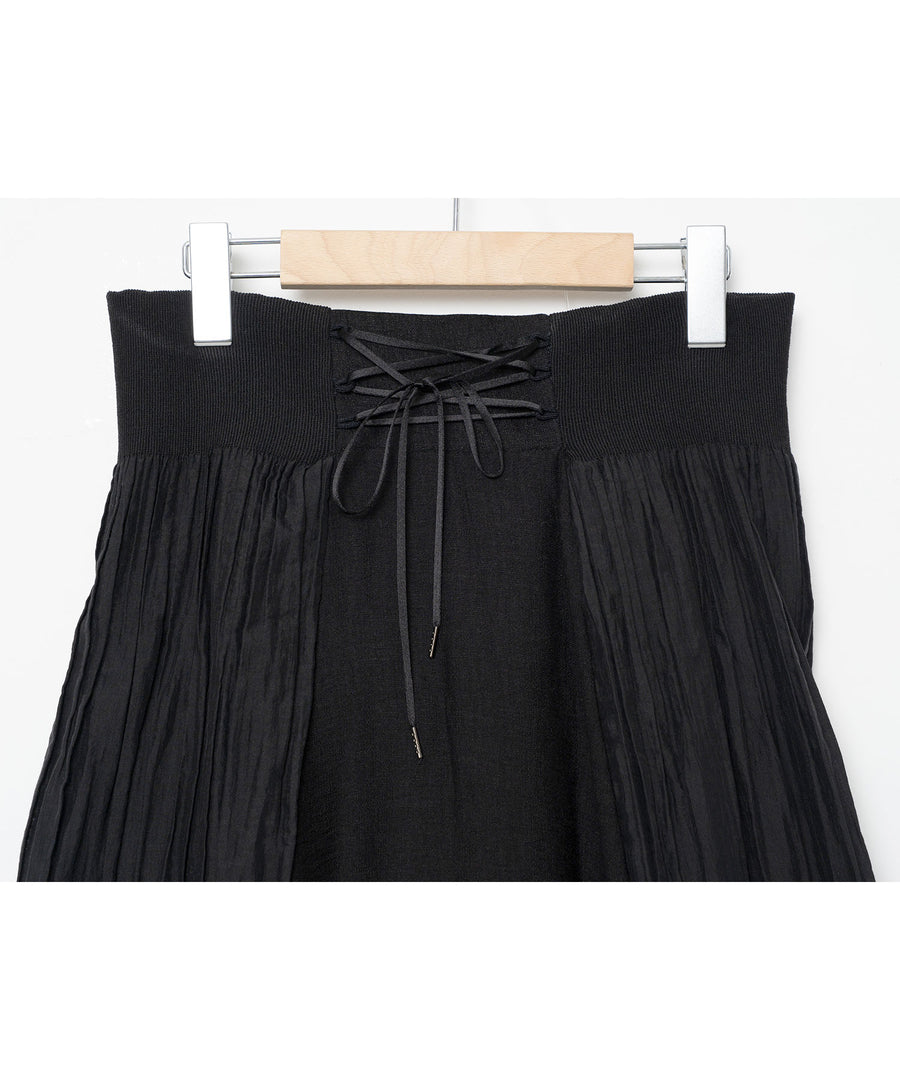 BSD26SS-03 Mosaic Garden Lace-Up Skirt BLACK