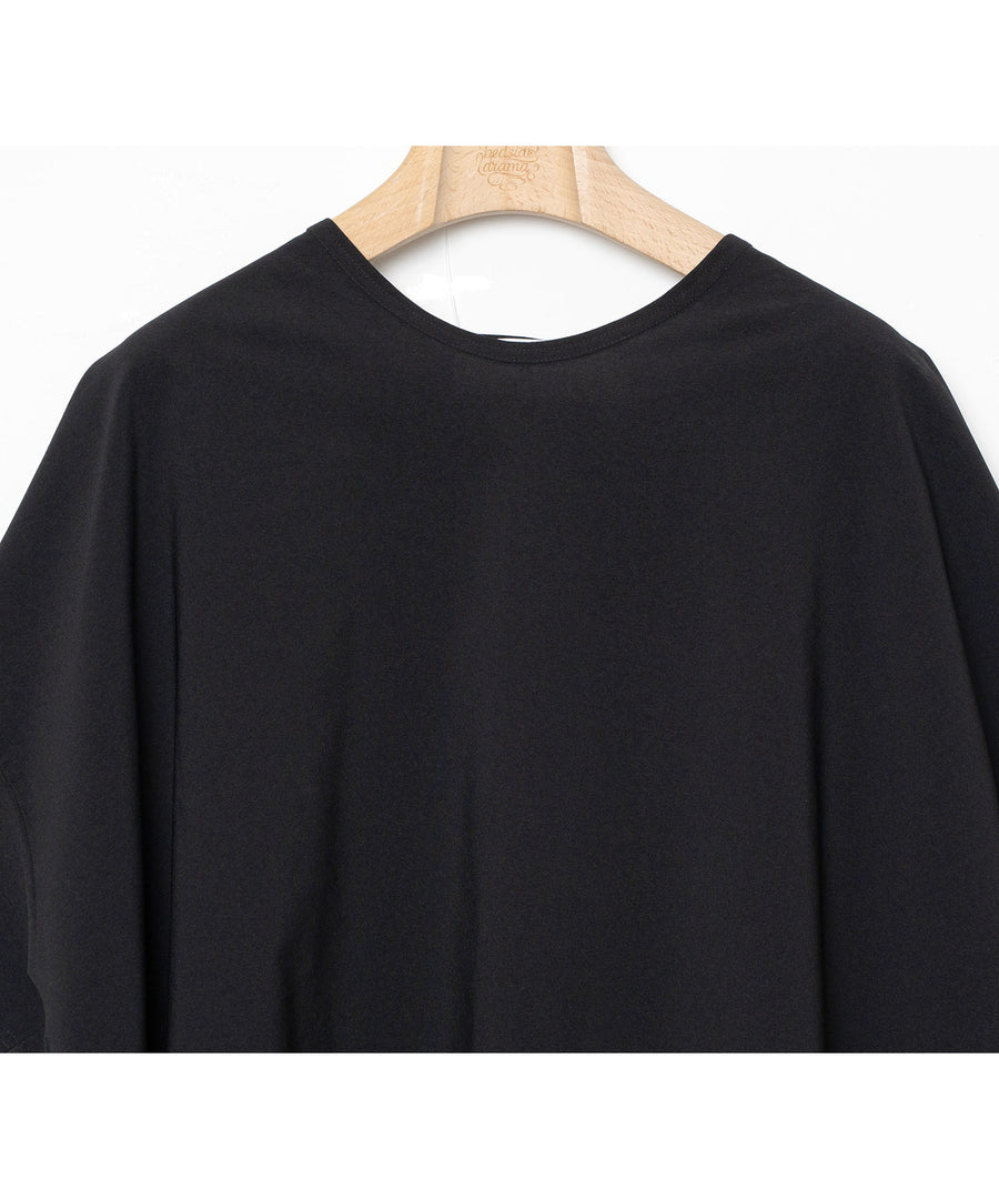 BSD26SS-22 Draped Maxi Tee Dress BLACK
