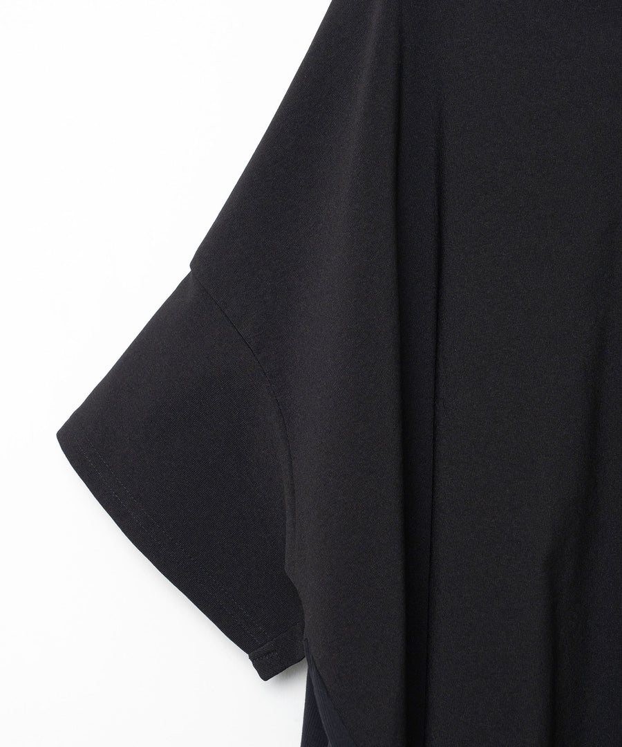 BSD26SS-22 Draped Maxi Tee Dress BLACK