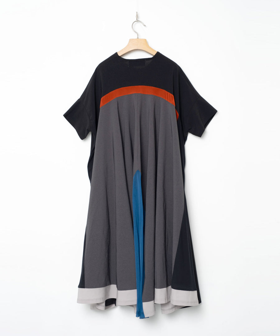 BSD26SS-22 Draped Maxi Tee Dress BLACK