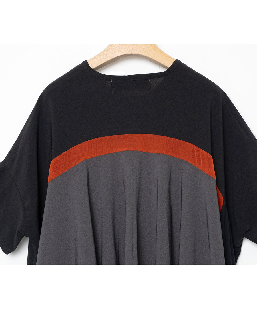 BSD26SS-22 Draped Maxi Tee Dress BLACK