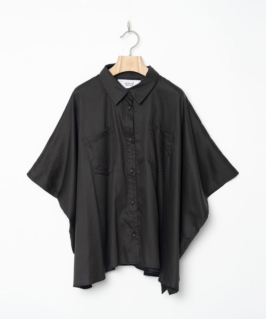 BSD26SS-10 Dancing Lace poncho shirt BLACK