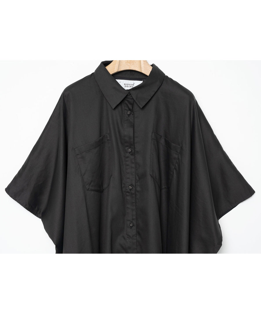 BSD26SS-10 Dancing Lace poncho shirt BLACK