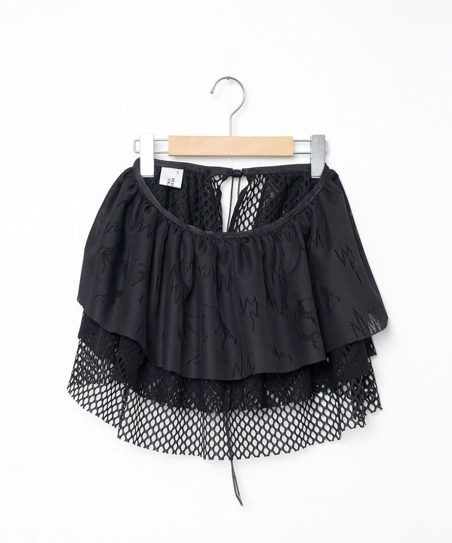 BSD26SS-26 Frill Collar and Wrap Tutu Skirt BLACK