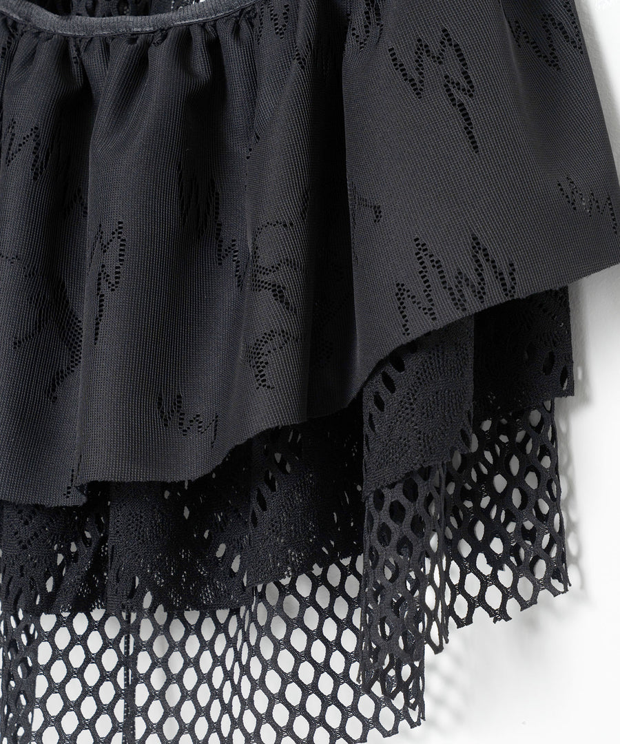 BSD26SS-26 Frill Collar and Wrap Tutu Skirt BLACK
