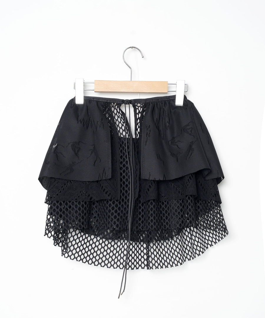 BSD26SS-26 Frill Collar and Wrap Tutu Skirt BLACK