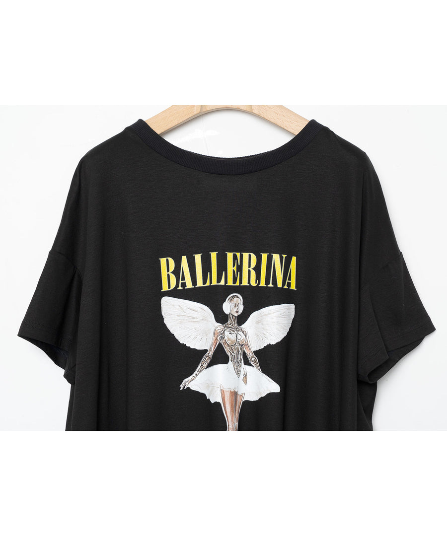 BSD26SS-25C NEO BALLERINA Flare T-Shirt BK