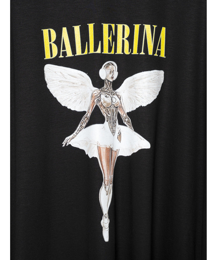 BSD26SS-25C NEO BALLERINA Flare T-Shirt BK