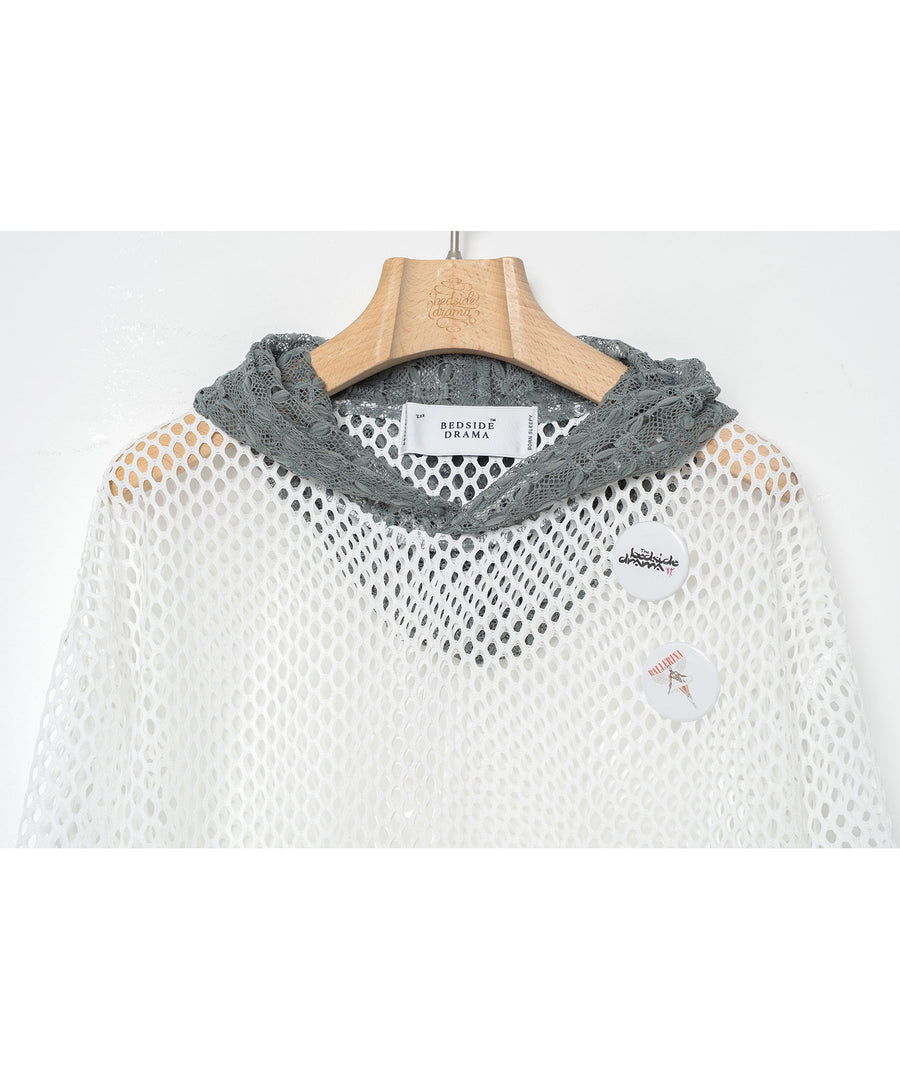 BSD26SS-20 Ultra Mesh Hoodie WHITE