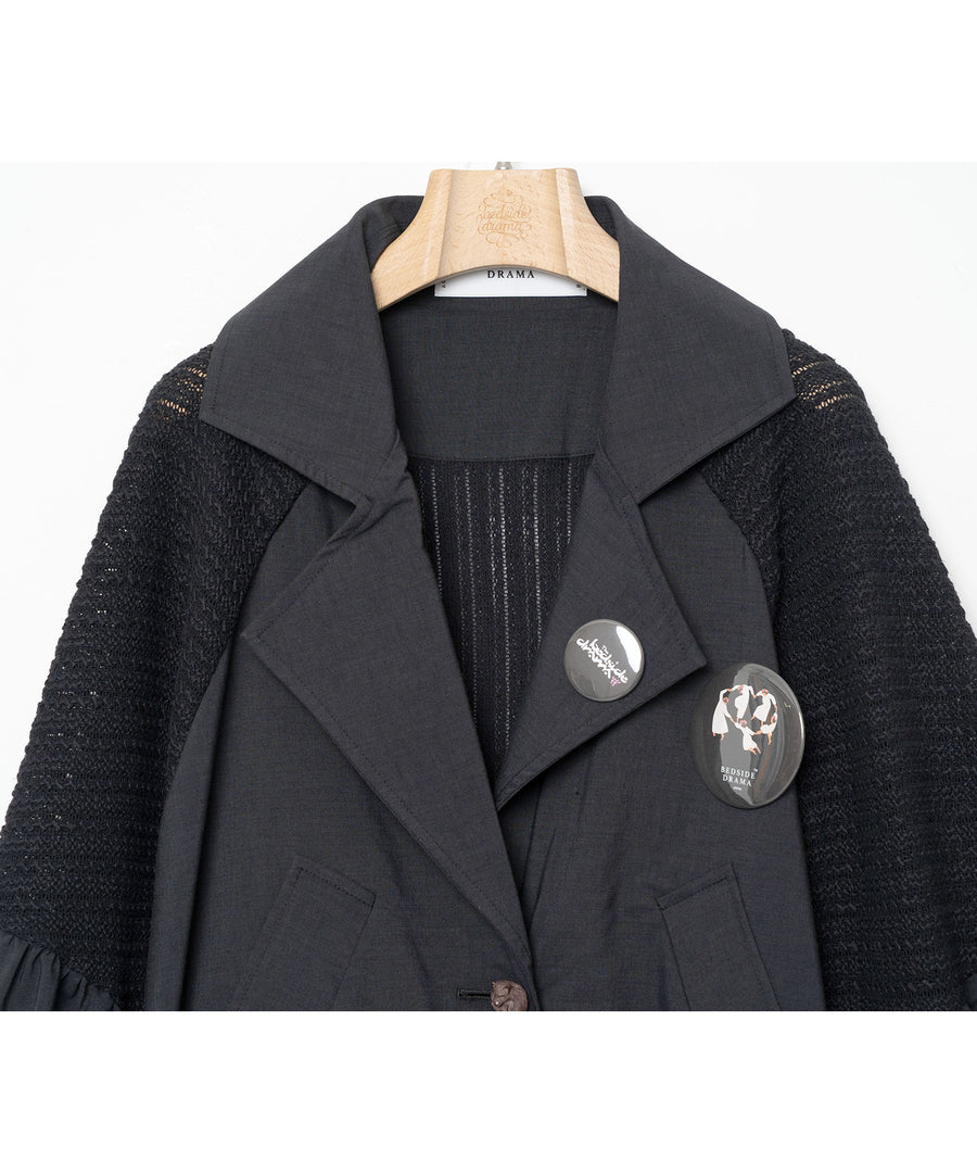 BSD26SS-04 Mixed Tutu Coat BLACK