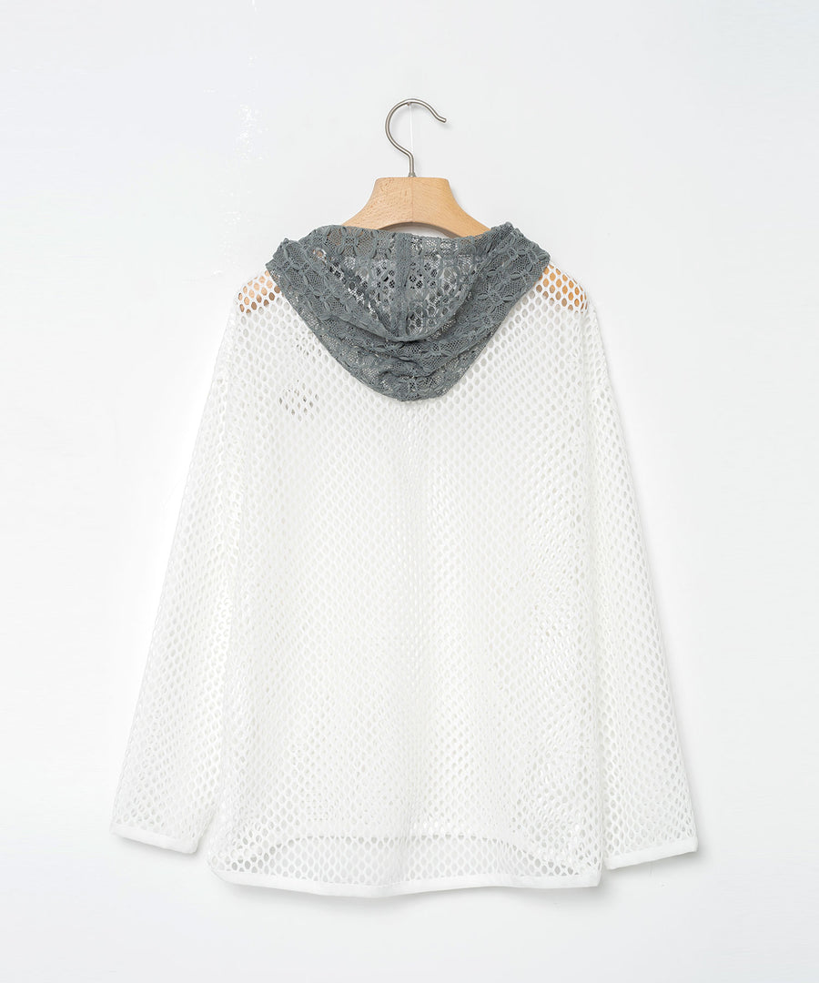 BSD26SS-20 Ultra Mesh Hoodie WHITE