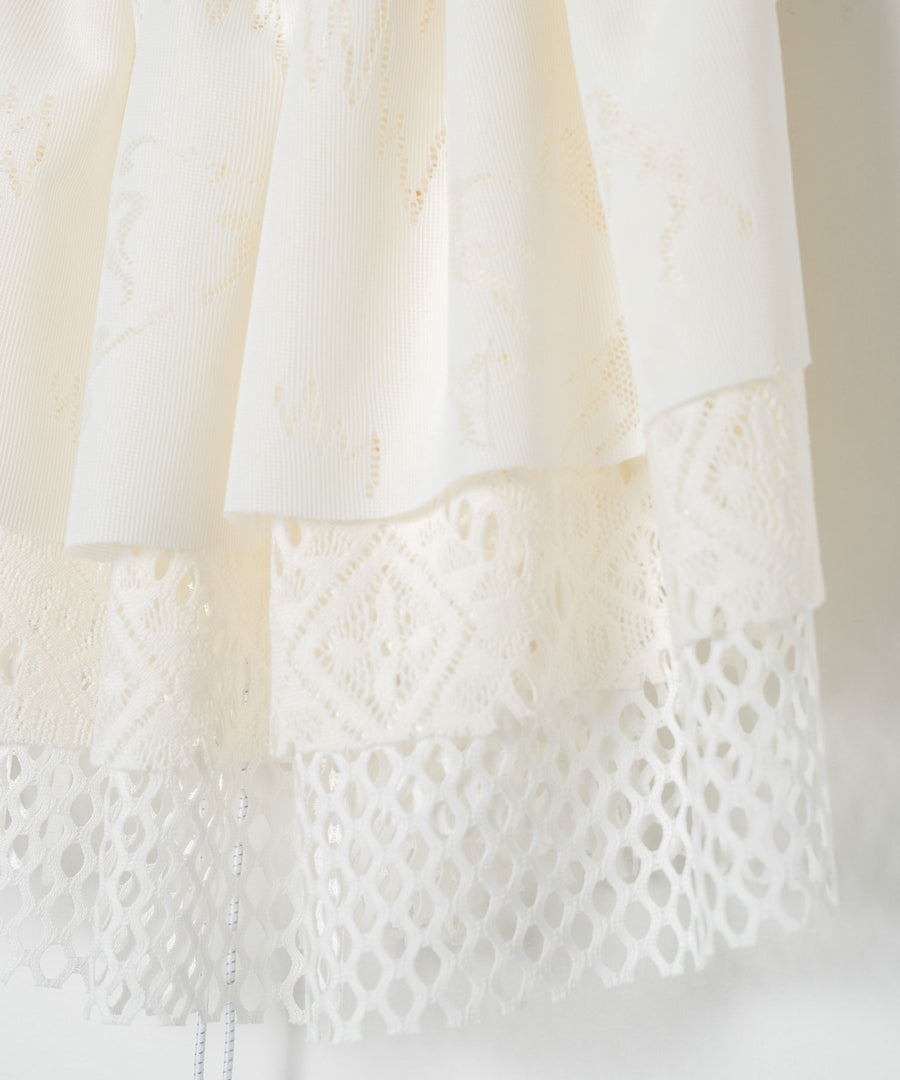 BSD26SS-26 Frill Collar and Wrap Tutu Skirt WHITE