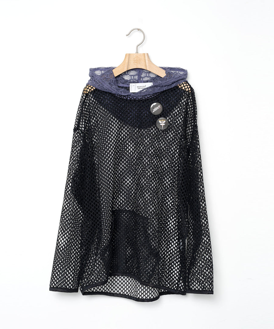 BSD26SS-20 Ultra Mesh Hoodie BLACK