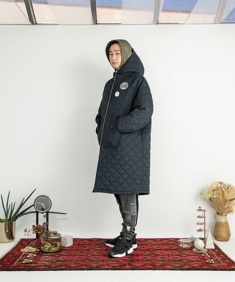 SF24AW-01 Quilt Layer Hoodie Coat