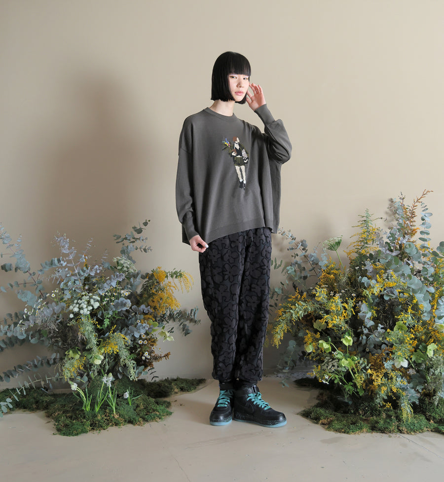 BSD24AW-14 M Flower Wide Knit Sweater