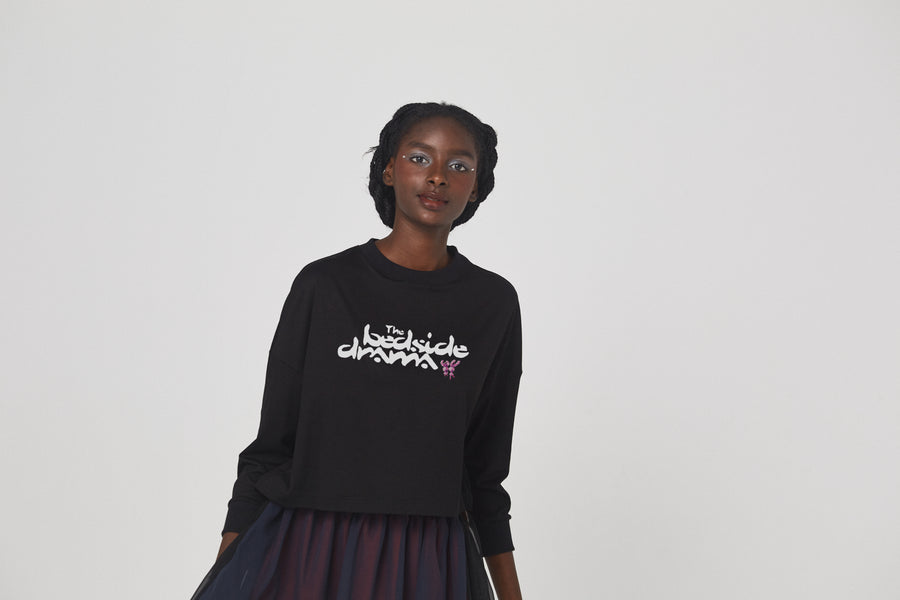 BSD26SS-24B BEDSIDE SISTERS Wide L/S Tee BLACK