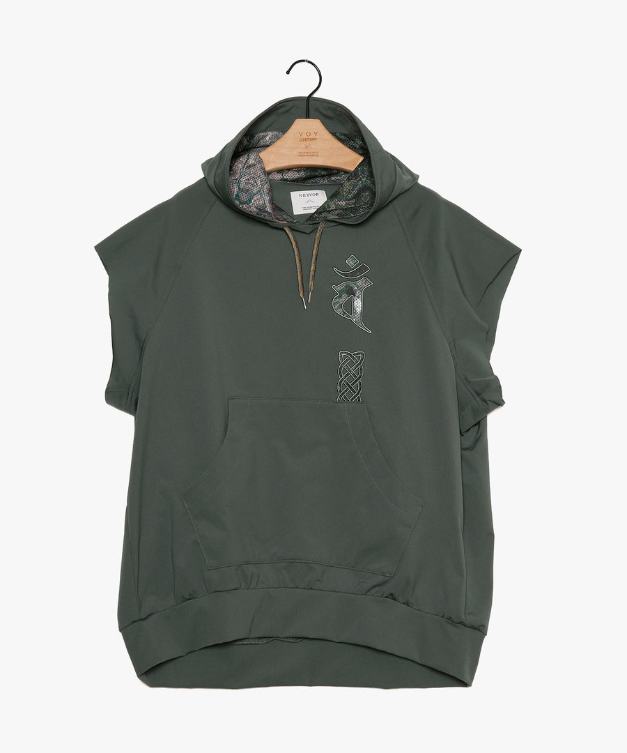 NV24SS-03 TEXBRID No Sleeve Embroiled Hoodie