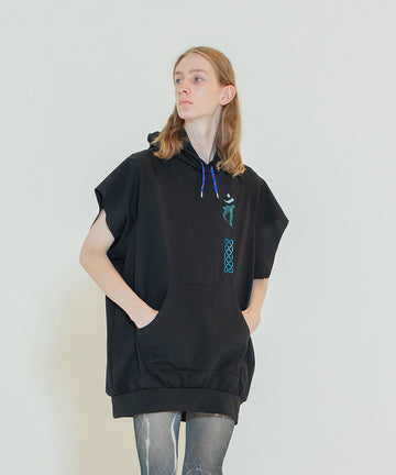 NV24SS-03 TEXBRID No Sleeve Embroiled Hoodie