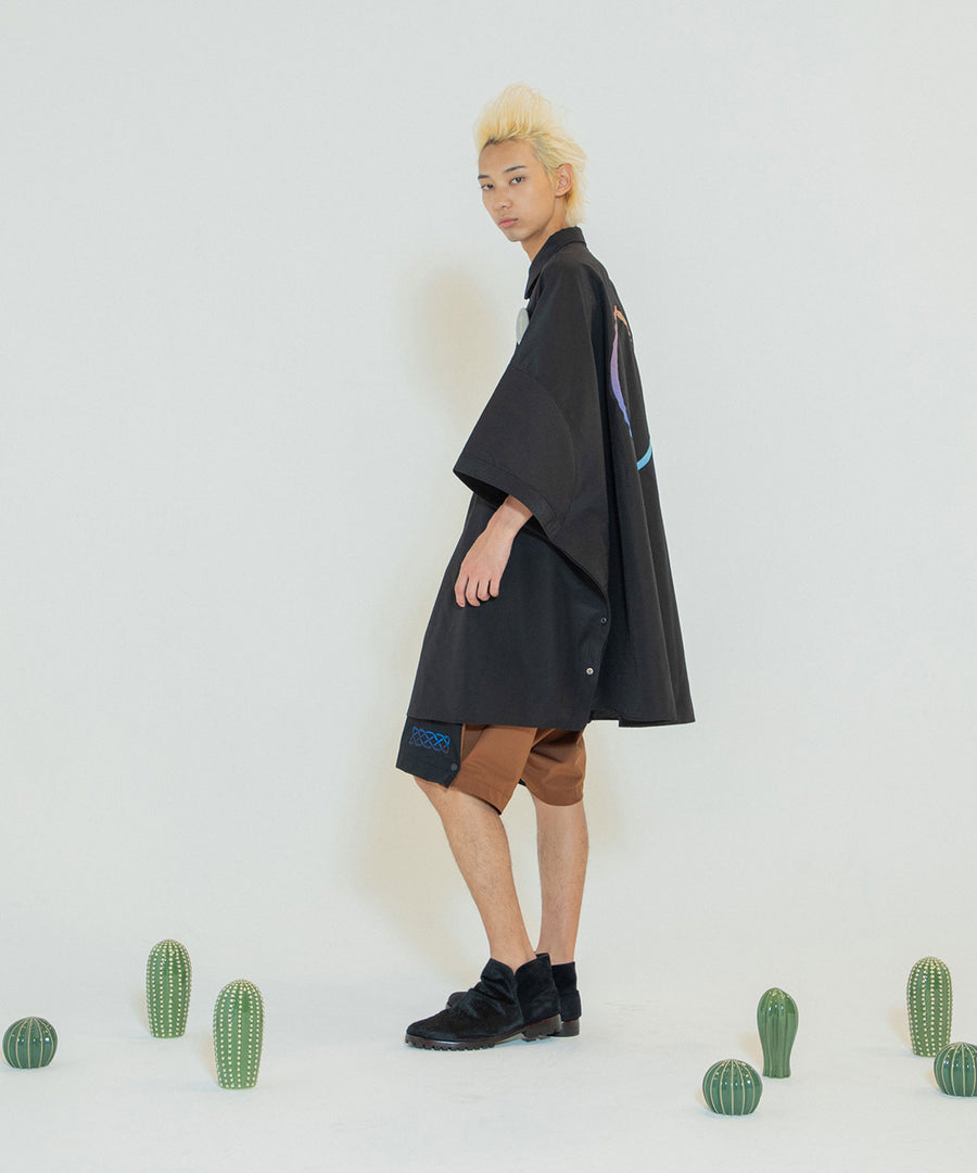 SF24SS-05 Packable Circle Poncho Shirt