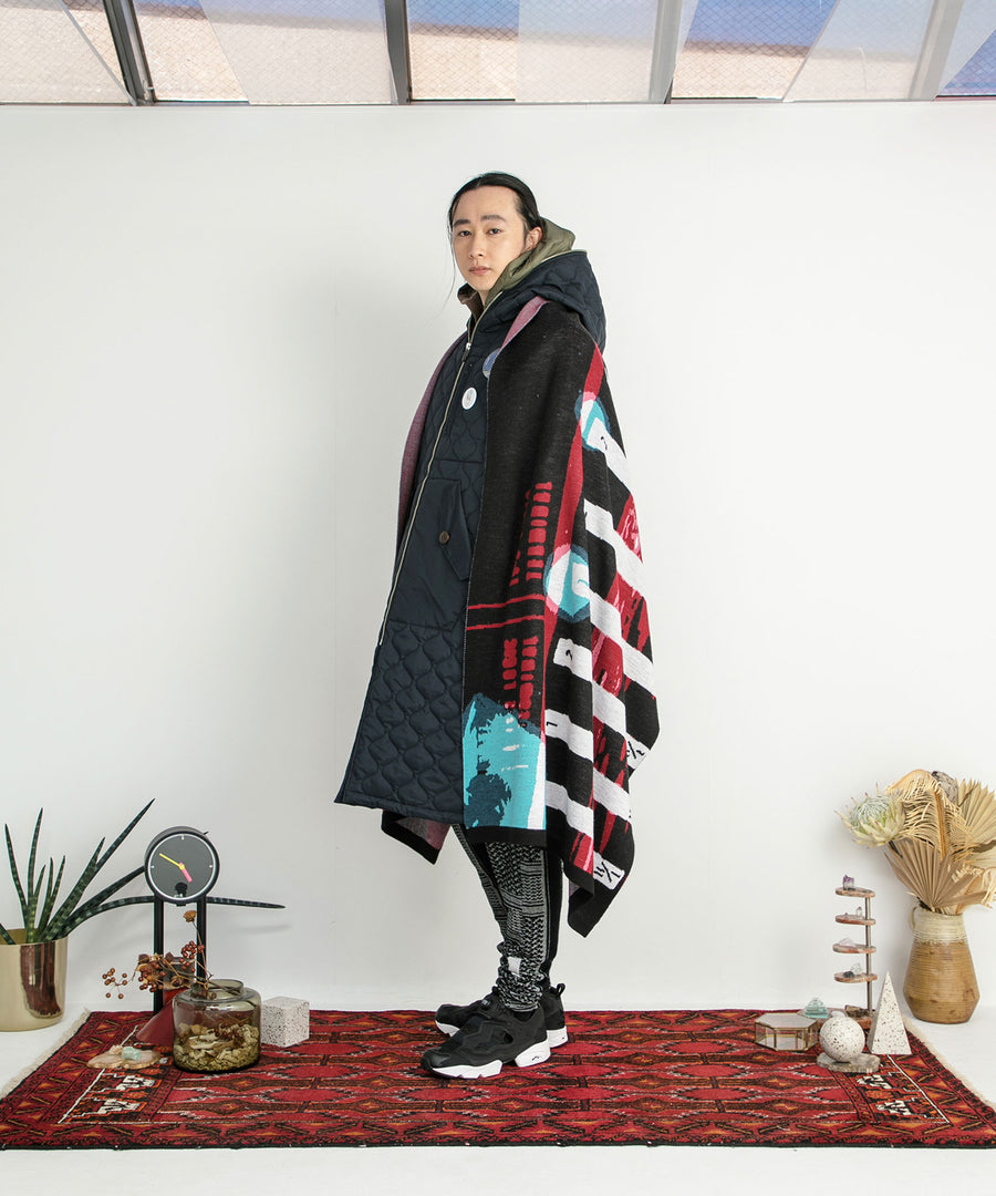 SF24AW-13 Double Exposure Knit Stole