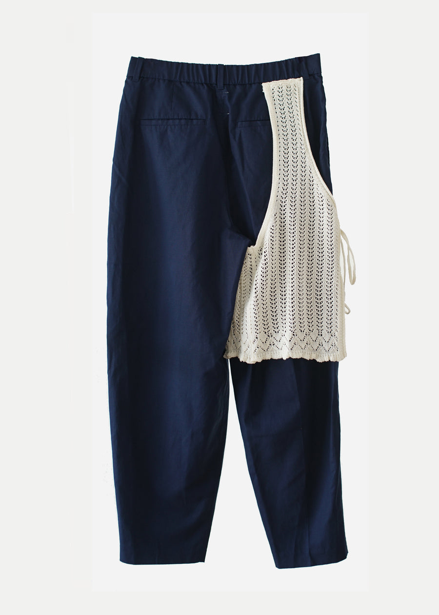 Lace Apron Barrel Pants / NAVY