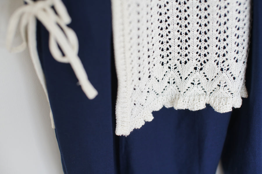 Lace Apron Barrel Pants / NAVY