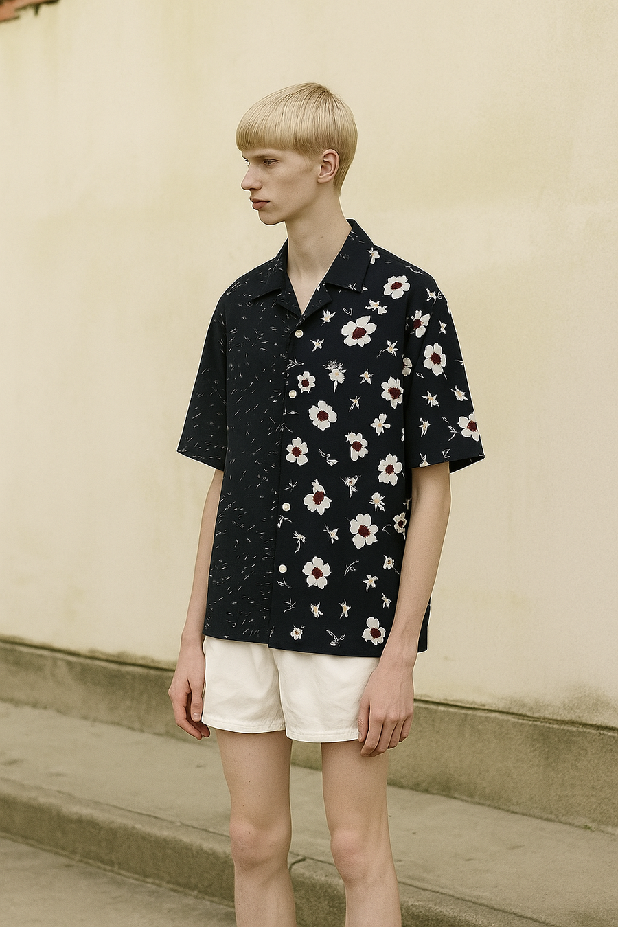Half Aloha Shirt A/BK*BK