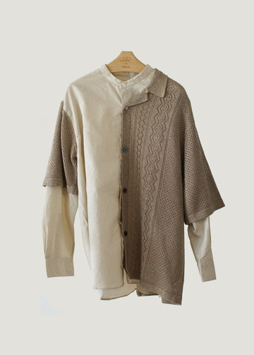 Knit Layer Shirt / BEIGE