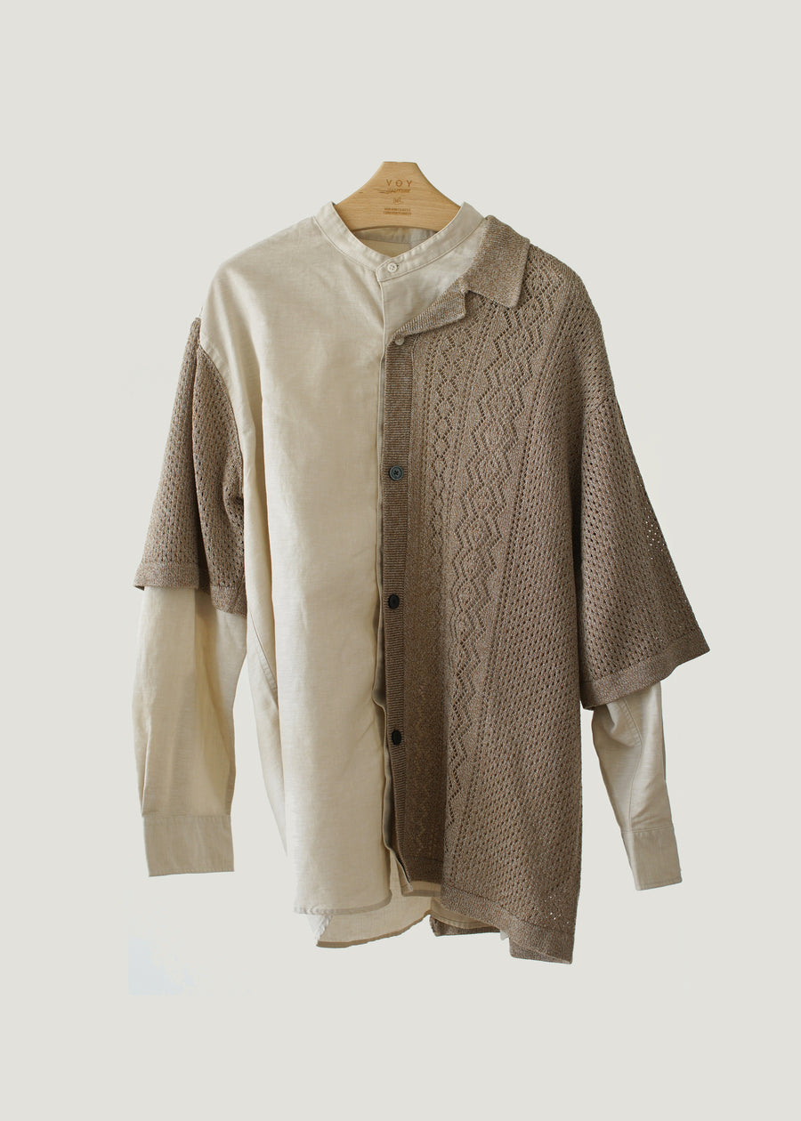 Knit Layer Shirt / BEIGE