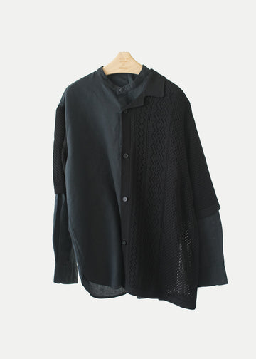 Knit Layer Shirt / BLACK