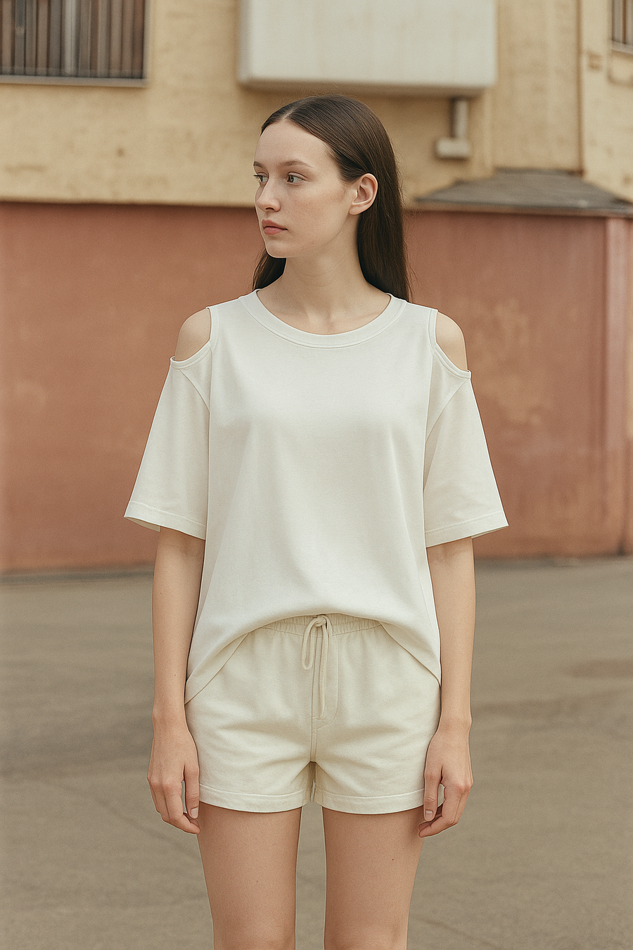 Panel Wide Tee / WHITE