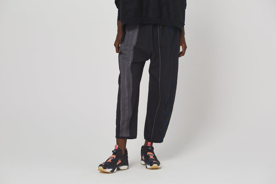 BSD26SS-06 Mixed Frill Pants BLACK